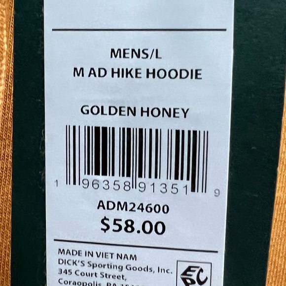 ALPINE DESIGN NWT Golden Honey Graphic Logo Pullover Pre Washed Hoodie SZ LARGE - Picture 9 of 9